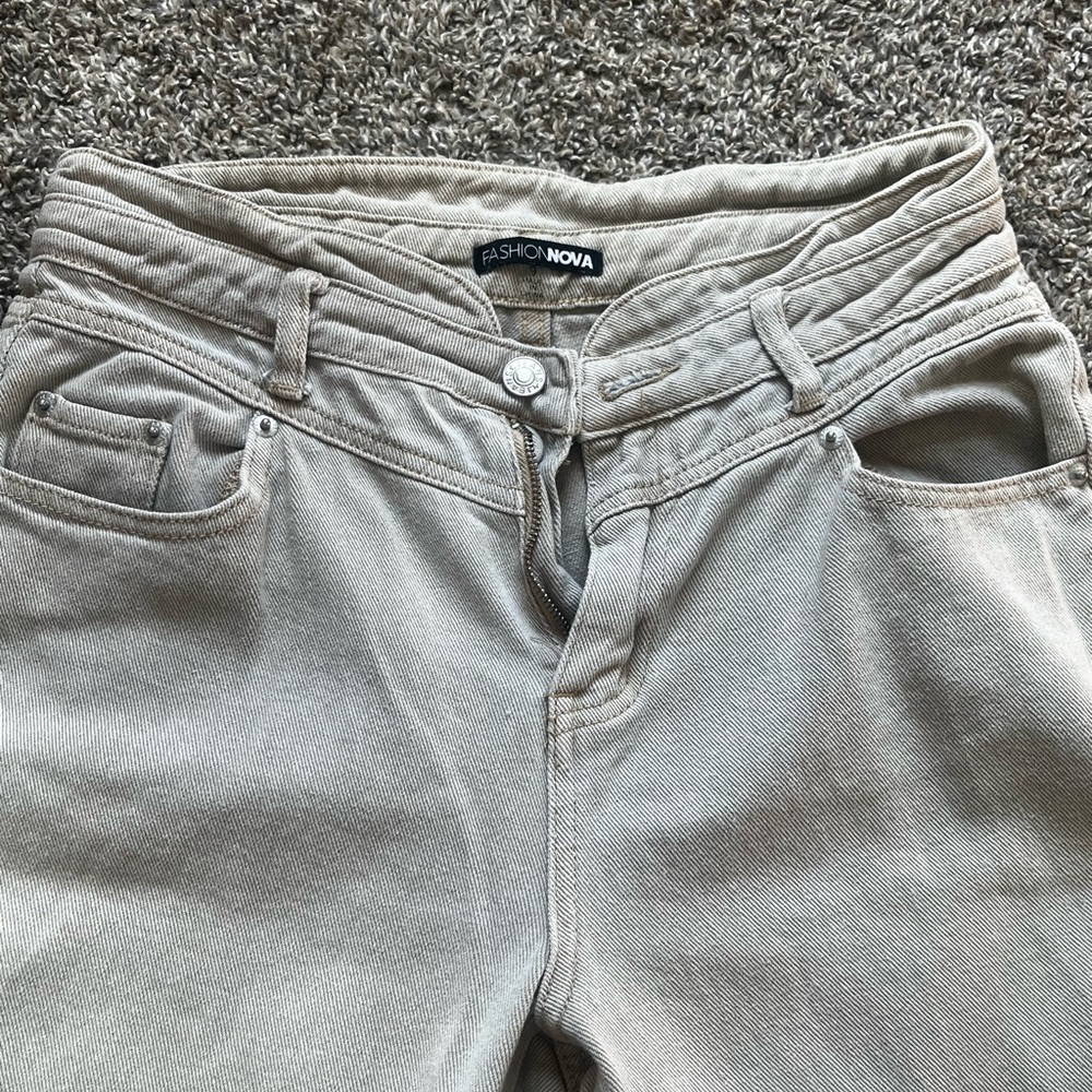 Fashion Nova Beige Denim Pants